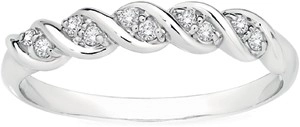 9ct White Gold Diamond Swirl Anniversary Band