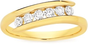 Alora 10ct Gold 1/3 Carat TW Lab Grown Diamond Offset Ring