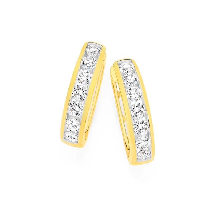 Alora 10ct Gold Lab Grown Diamond Huggie Earrings