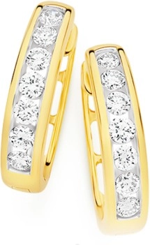 Alora 10ct Gold Lab Grown Diamond Huggie Earrings