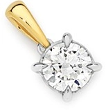 Alora 10ct Two Tone Gold 1/2 Carat Solitaire Lab Grown Diamond Pendant