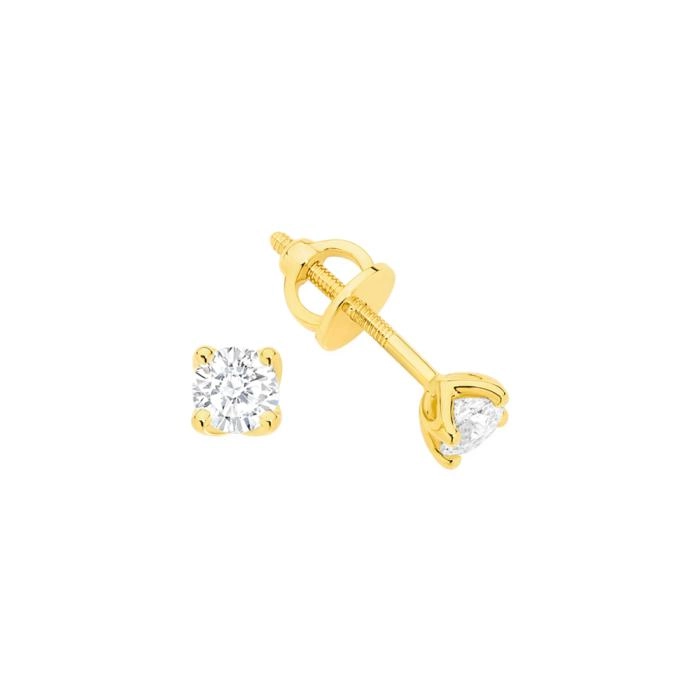 Alora 14ct Gold Lab Grown Diamond 4 Claw Stud Earrings