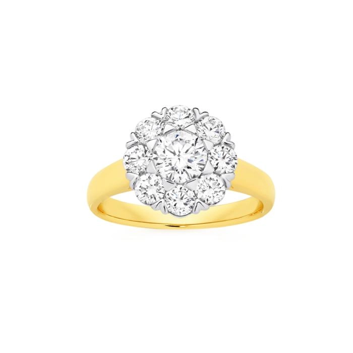 Alora 14ct Gold Lab Grown Diamond Flower Ring