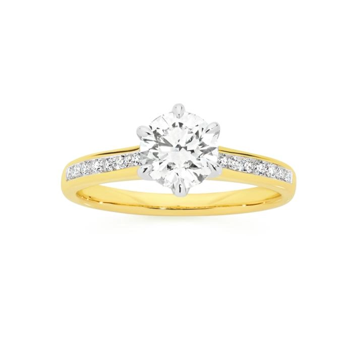 Alora 14ct Gold Lab Grown Diamond Shoulder Solitaire Ring