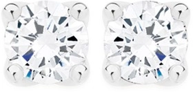 Alora 14ct White Gold Lab Grown Diamond 4 Claw Stud Earrings