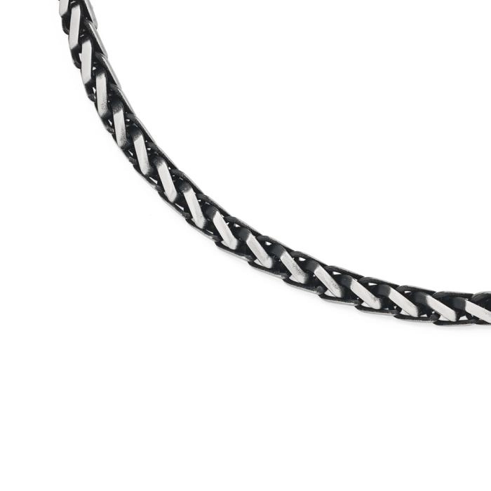 Stainless Steel 55cm Black Large Wheat Men's Chain