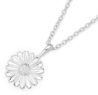 Sterling Silver 10mm Sunflower Pendant