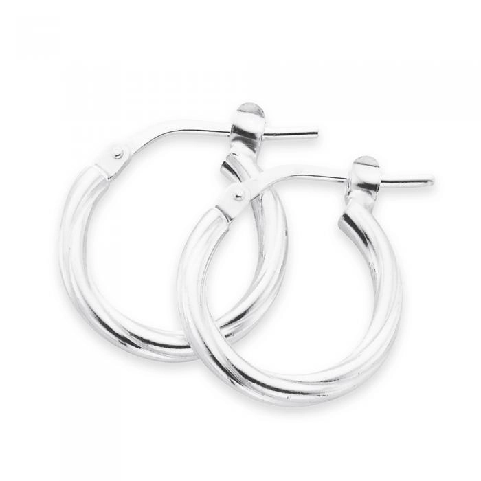 Sterling Silver 10mm Twist Hoop Earrings