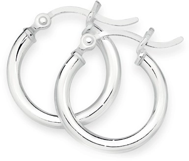 Sterling Silver 12mm Polished Tube Hoops