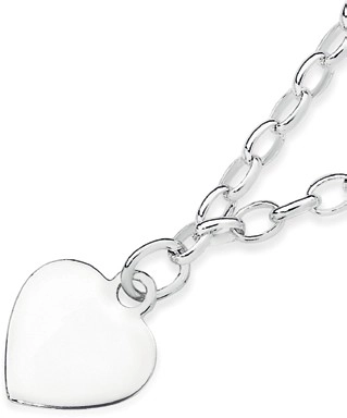 Sterling Silver 19cm Belcher Heart Charm