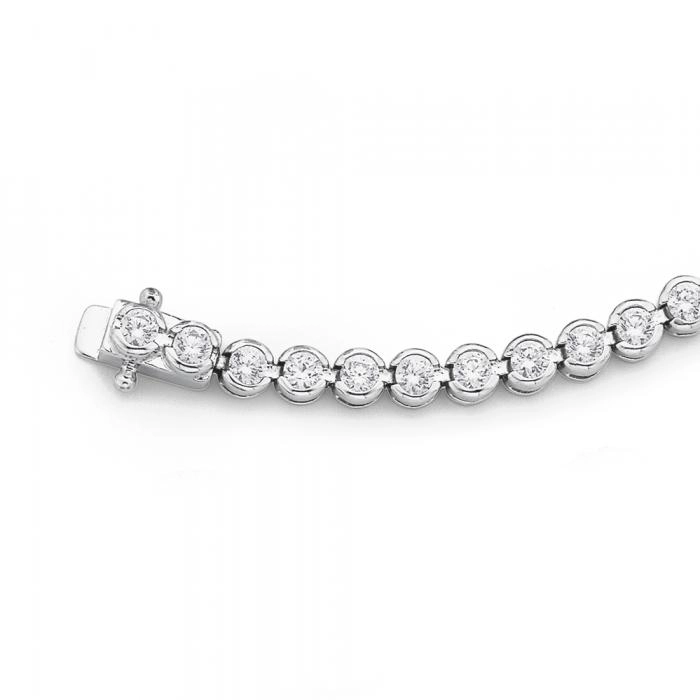 Sterling Silver 19cm Cubic Zirconia Tennis Bracelet