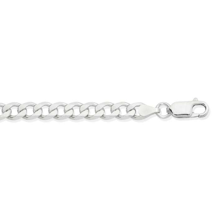 Sterling Silver 19cm Super Flat Diamond-Cut Curb Bracelet