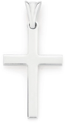 Sterling Silver 25mm Square Edge Cross Men's Pendant