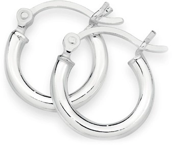 Sterling Silver 2.5x10mm Polished Tube Hoops