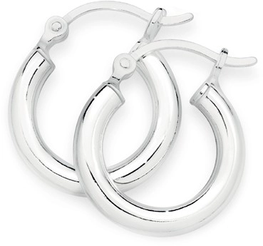 Sterling Silver 3x12mm Polished Tube Hoops