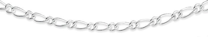 Sterling Silver 45cm 1+1 Figaro Chain