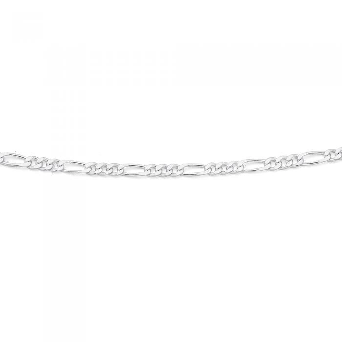 Sterling Silver 45cm 3+1 Figaro Chain