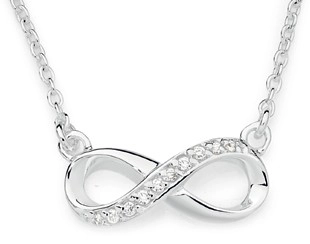 Sterling Silver 45cm Cubic Zirconia Infinity Necklet