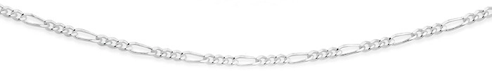 Sterling Silver 45cm Figaro Chain