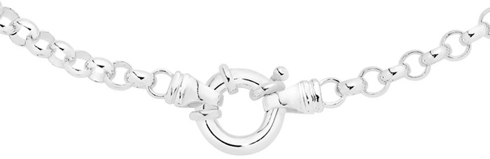 Sterling Silver 45cm Solid Belcher Bolt Ring Necklet