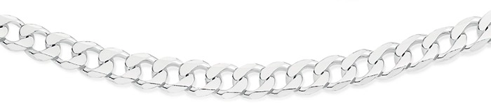 Sterling Silver 45cm Solid Flat Diamond-Cut Curb Chain