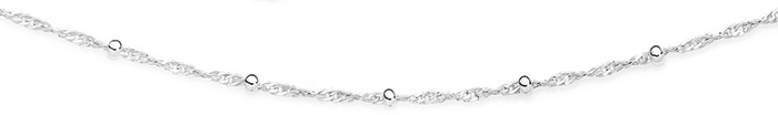 Sterling Silver 45cm Twist Rope & Bead Chain