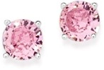 Sterling Silver 4mm Claw Set Pink Cubic Zirconia Studs