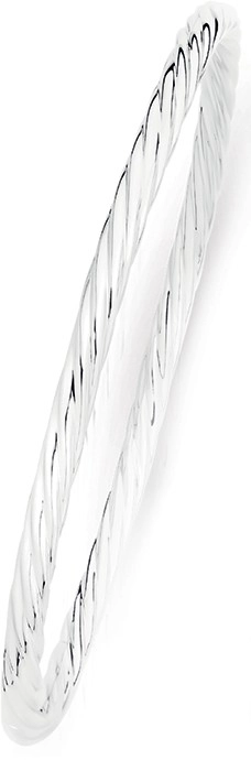 Sterling Silver 4x65mm Hollow Twist Bangle