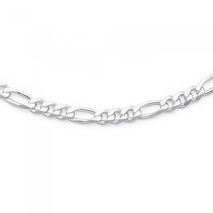 Sterling Silver 55cm 3+1 Figaro Chain