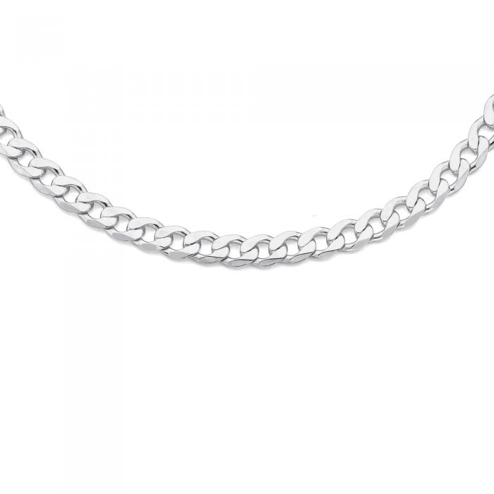 Sterling Silver 55cm Diamond Cut Curb Men's Chain