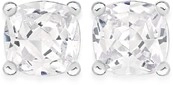 Sterling Silver 5mm Cushion Cubic Zirconia 4 Claw Studs