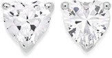 Sterling Silver 5mm Heart Cubic Zirconia Studs