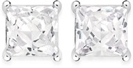 Sterling Silver 5mm Princess-Cut Cubic Zirconia Studs Earrings