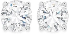 Sterling Silver 7mm Cubic Zirconia Studs w/ Scroll Detail