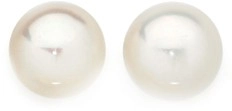 Sterling Silver 7x7.5mm Button Cultured Freshwater Pearl Stud Earrings