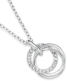 Sterling Silver Cubic Zirconia Circles of Love Necklace