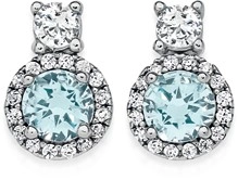 Sterling Silver Cubic Zirconia Cluster Earrings