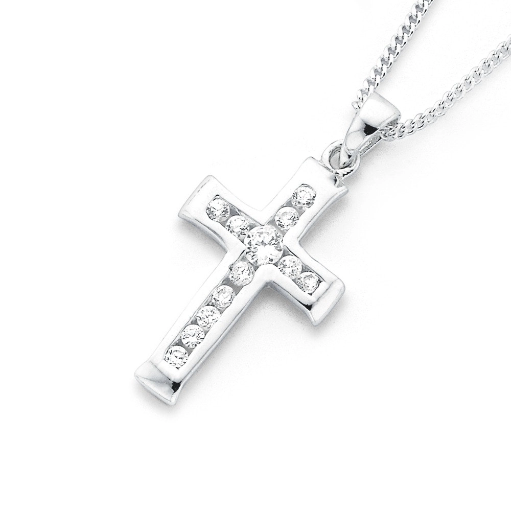 Sterling Silver Cubic Zirconia Cross