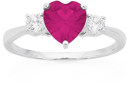 Sterling Silver Cubic Zirconia Heart Ring