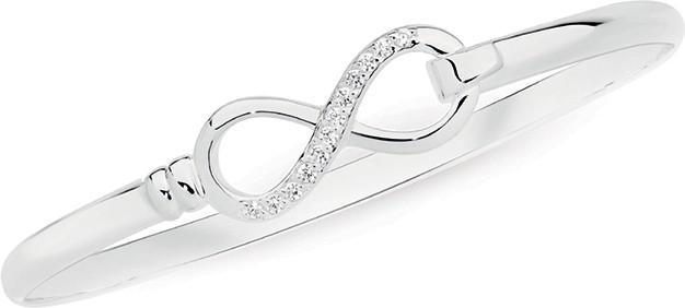 Sterling Silver Cubic Zirconia Infinity Bangle