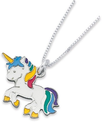 Sterling Silver Enamel Unicorn Pendant