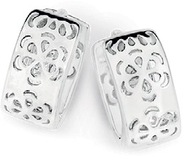 Sterling Silver Filigree Huggie Earrings