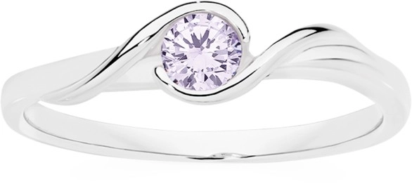 Sterling Silver Lavender Cubic Zirconia Bezel