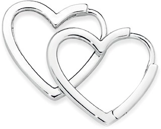 Sterling Silver Polished Heart Huggies