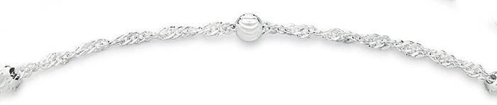 Sterling Silver Twist Ball & Chain Bracelet