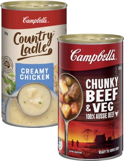 Campbell's Country Ladle or Chunky Soup 495g-505g