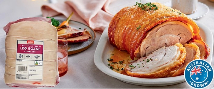 Coles Australian Pork Leg Roast Boneless