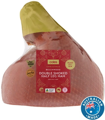 Coles Beechwood Double Smoked Half Leg Ham