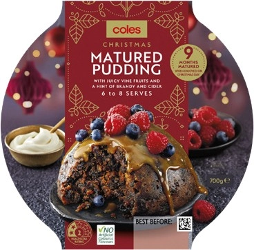 Coles Christmas Matured Christmas Pudding 700g