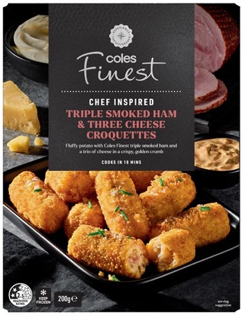 Coles Finest Triple Smoked Ham & Three Cheese Croquettes 200g